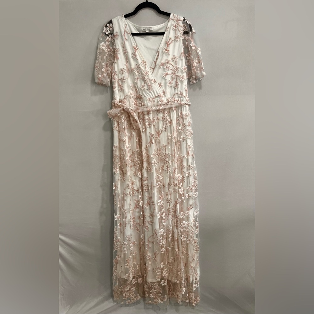 Baltic Born Cream and Pink Floral Maxi Dress